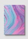 Lowha Spiral Notebook With 60 Sheets And Hard Paper Covers With Liquid Colored Design, For Jotting Notes And Reminders, For Work, University, School