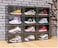 1CHASE&reg; Shoe Storage Box (6 Box Set) Black, Side Open High Quality storage Organizer Boxes,Stores Shoes Size up to UK 46