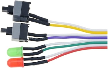 Power switch button 1PCS 65CM Slim PC Compute Motherboard Power Cable Original On Off Reset with LED Light PC Power Reset Switch Push Button Switch (Color : 1PCS)