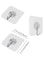 Generic 20-Piece Heavy Duty Self-Adhesive Hooks Clear/Silver 6X6cm