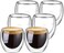 Lushh Double Walled Glasses for Espresso Coffee Turkish Tea, Espresso Coffee Cups 80 ML 6Pcs Set