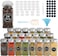 24 PCS Square Spice Bottles 120ml for Spice Cabinet, Empty Seasoning Jars with Labels, 1 Funnel for Herbs Seeds and Small Items,Glass Spice Jars with Shaker Lids