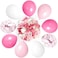 Party Time 24-Pieces 12 inches Pink, Light Pink and White Latex Balloon &amp; Confetti Balloons Balloons Set with Ribbon Roll For Mother's Day, Baby Shower, Bridal Shower, Wedding D&eacute;cor &amp; Birthday Party D