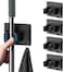 SHOWAY Broom Mop Holder Wall Mount, Wall - Mount - Mop Clips 4 Pack Self-Adhesive Mop Grippers Heavy Duty Broom Hanger for Laundry Room Garden Tool Holder Bathroom Accessories (Black)