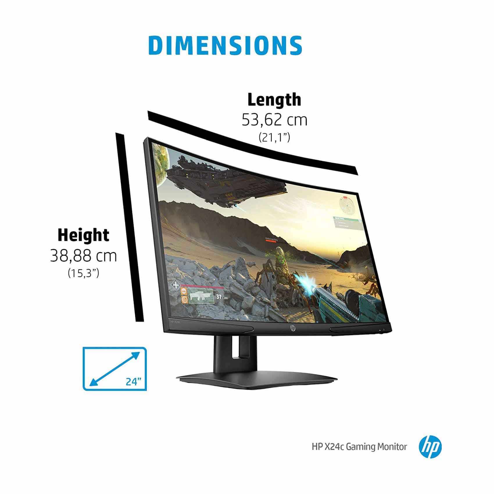 HP 23.6-Inch Curved Full HD LED Gaming Monitor X24c Black