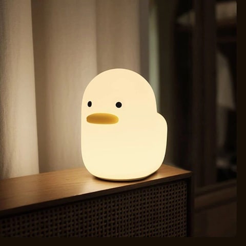 Aokpsrt Silicone Duck Night Light For Kids Rechargeable Nursery Bedside Lamp With Touch Sensor &amp; Timer Setting Breastfeeding