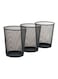 Generic 3-Piece Round Mash Waste Basket Trash, Black