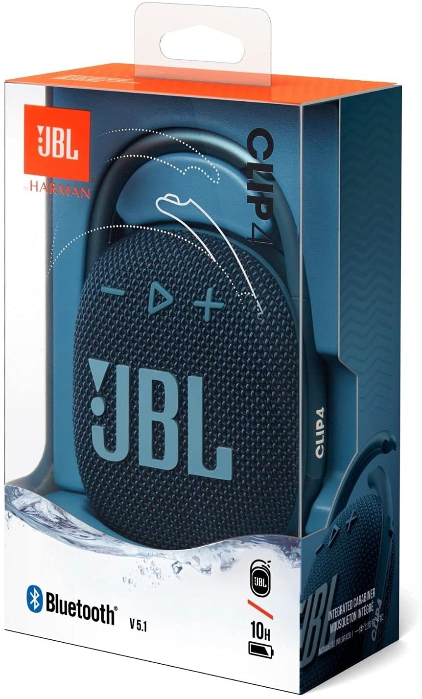 JBL CLIP 4 Ultra-portable Waterproof Speaker, Blue