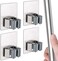 4 PCS Broom Holder Mop Holder Broom & Mop Grippers Self Adhesive No Drilling Super Anti-Slip Broom and Dustpan Hanger Wall Mount Mops Rakes Holder for Home, Kitchen, Garden, Garage Storage