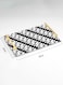 Lowha Decorative Acrylic Serving Tray With Gold Metal Handles And Parang Batik Pattern Design 20x30 cm