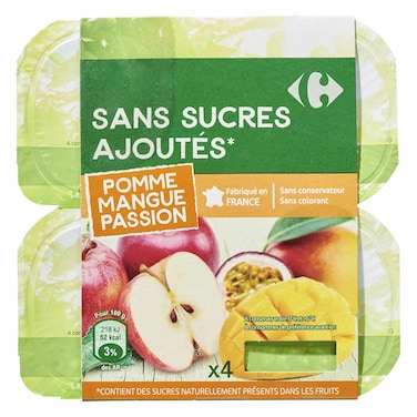 Carrefour Apple Mango And Passion Fruit Compote 100g x Pack of 4