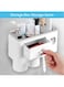 Sky-Touch 2 Cups Wall Mounted Toothbrush Holder, Multipurpose Space-Saving Holder With Drawer For Cosmetics Organizer For Washroom And Bathroom Grey