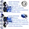 EASY FUTURE Inline Skates Adjustable Size Roller Skates with Flashing Wheels for Outdoor Indoor Children Skate Shoes Including Full Protective Gear Set Blue Medium (35-38)