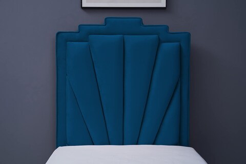 PAN Home Home Furnishings Uranus Headboard Velvet Blue L-100: H-125cm 100x125 Blue