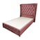 In House Lychee Velvet Bed Frame - Queen - 200x160 cm - Dark Pink