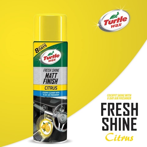 Turtle Wax Fresh Shine Car Cockpit Shine &amp; Air Freshner Scent - 500ml (Citrus)