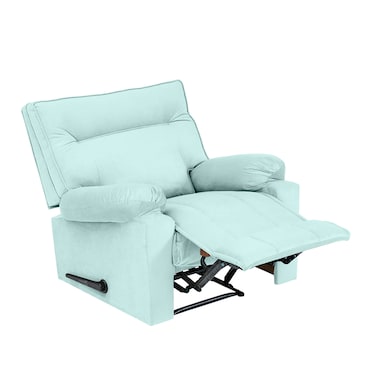 Buy In House Velvet Rocking & Rotating Recliner Chair - Light Turquoise ...