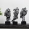 LINGWEI Thinker Face Statue Desktop Thinker Statue Sculpture Figurines Abstract Art Silence Is Golden Series Creative Desk Decorations Hand &amp; Face Desk Statues Silver