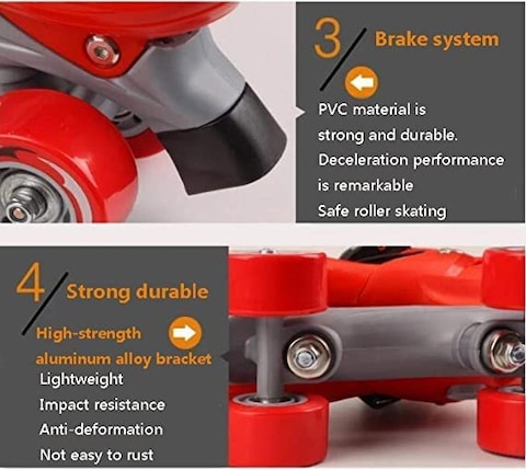 Top Gear Roller Skates Shoes, TG 9008, Adjustable For Kids, Double Row 4 Wheel With All Wheels, Fun For Kids, Pink, Small