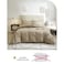 Luna Home Washable Cotton 6 Piece King Size Duvet Cover Plain Design, Plain Beige Color