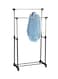 Double Pole Clothes Portable Rack Silver/Black 84.5x43centimeter