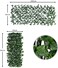 YATAI Expandable Bamboo Wood Fence with Artificial Green Ivy Leaves - 4 Pcs