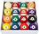 ULTIMAX Set of 16 Adult Billiard Ball Pool Ball Set Full Size American Standard Billiard Ball Durable Synthetic Resin Pool Ball (52.5mm/57.2 mm)