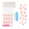 Kiss Gel Fantasy Color False Nails Ribbons Pink 24 PCS