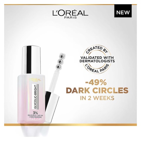 L&#39;Or&eacute;al Paris Glycolic Bright Dark Circle Eye Serum - 20 ml