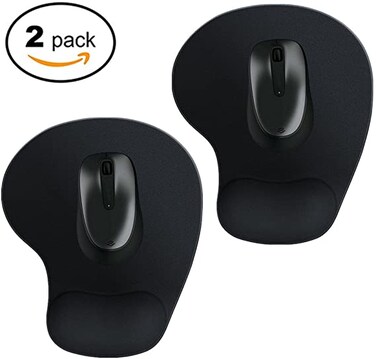 Generic Ergonomic Mouse Pad With Wrist Support - Black Silicone Gel Wrist Support Mouse Pad Mat For Laptop Desktop - Non-Slip Rubber Base 23X19X0.3cm Blackx2 Tapis De Souris