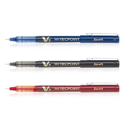 Pilot V7 Liquid Ink Roller Ball Pen (1 Blue + 1 Black + 1 Red)