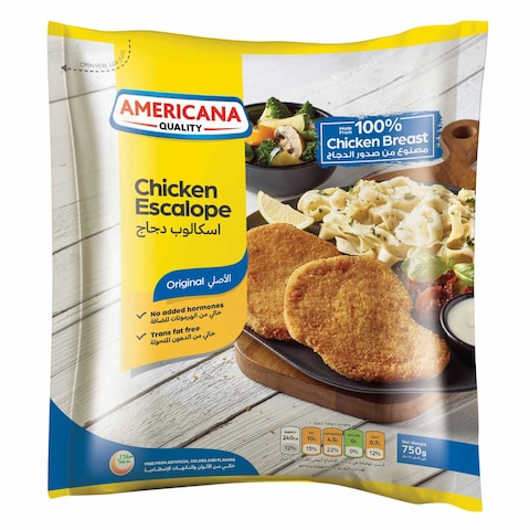 Buy Americana Chicken Escalope- Breaded 750g in Saudi Arabia