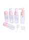 Generic 7Pcs/Set Travel Kit Empty Lotion Cosmetic Makeup Case Container Spray Bottle Pot Portable Refillable Bottle(Pink) Pink/Clear 25g