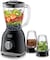 Black+Decker 400W 1.0L Blender With 2x Grinder Mills, Black - BX365E-B5