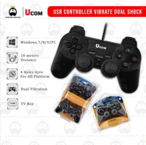 UCOM-704 PC Dual Shock JoypadController high precision analog joystick360-degree-wide control