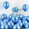 Party Time 25-Pieces 12" Blue Metallic Chrome Balloons, Shiny Latex Balloons For Baby Shower, Bridal Shower, Valentine's Day, Wedding &amp; Birthday Party Decoration - Party Supplies