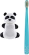 Flipper Hygienic Kids Toothbrush Holder With Suction Cups, One Touch Open &amp; Close, includes Soft Bristle Toothbrush, Made In Malaysia, Fun Animal Panda, 3Y+