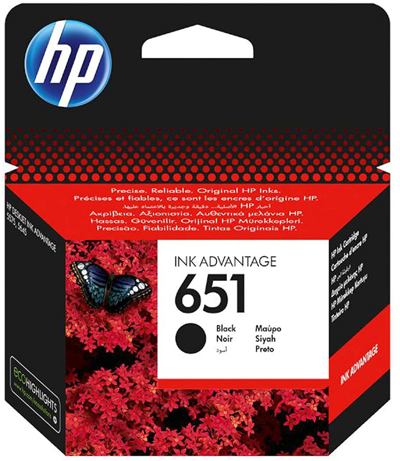 HP 651 Ink Advantage Cartridge, Black - C2P10Ae