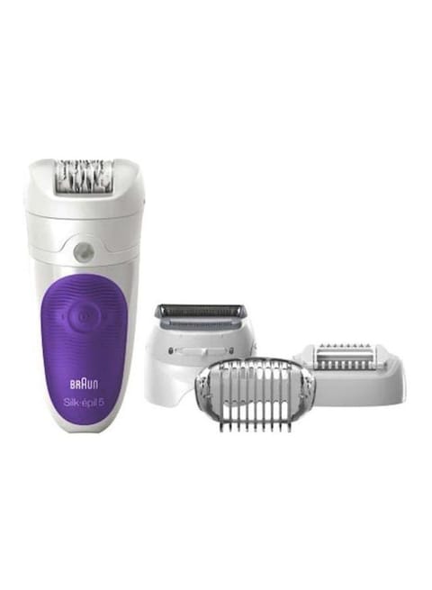 Braun - Silk-Epil 5 Wet And Dry Cordless Epilator White/Purple