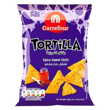 Carrefour Spicy Sweet Chilli Tortilla Chips 48G