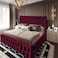 In House Valencia Velvet Bed Frame - King - 200x200 cm - Burgundy