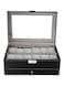 Generic 12-Compartment PU Leather Watch Organizer Box