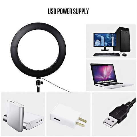 Generic-16cm Fill Light Ring Light Supplementary Light LED Light Folding Fill Light for Photography Live Stream Makeup YouTube Video with Tripod Stand Remote Shutter