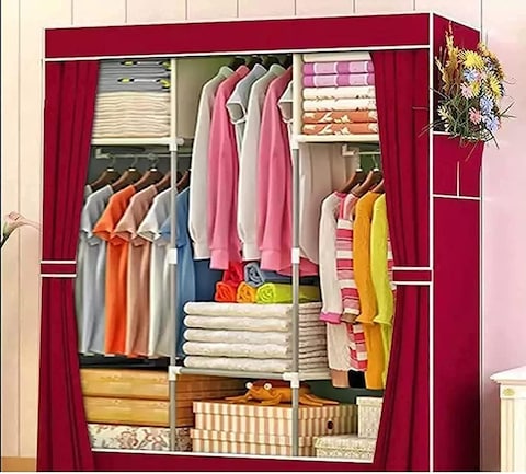 Atraux Portable Fabric Wardrobe, Multi-functional Clothes Storage Organizer (128x45x170cm) - Random colors