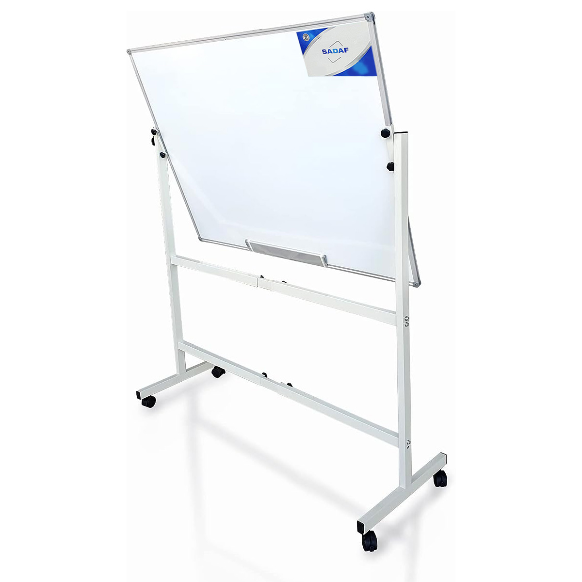 DOUBLE SIDE MAGNETIC WHITE BOARD WITH METAL STAND 90X120CM