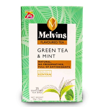 Melvins Green Tea With Mint Tea Bags 25&#39;S