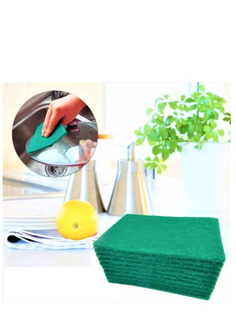 Marrkhor Pack Of 20 Green Dish Washing Sponge Scrub Cleaning Pads