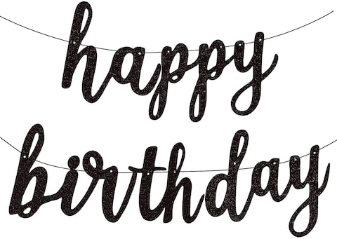 Fecedy Black Happy Birthday Alphabet Banner For Party Decorations