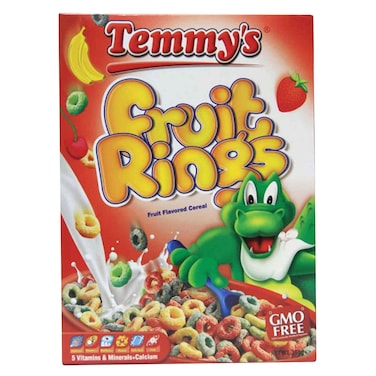 Temmy&#39;s Fruit Rings Cereal Box 250g
