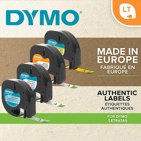 Dymo LetraTag Label Refill Black 0.012x4m